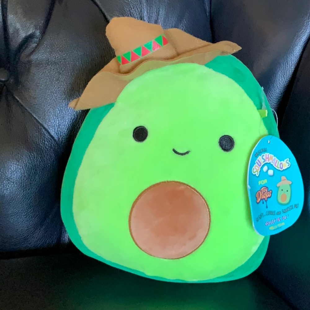 Squishmallows Austin Avocado Cinco de Mayo NWT Wearing Sombrero 8” - Picture 9 of 10